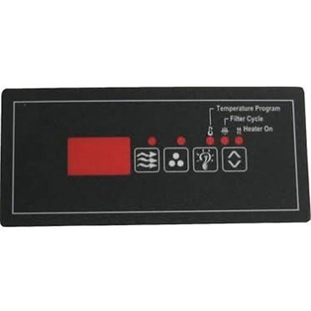 HYDRO QUIP Hydro-Quip 80-0208 ECO-6 Small Rectangle Spaside Label Overlay 4-Button; Pump1-Blower & Aux-Light-Temp for 34-0208 80-0208